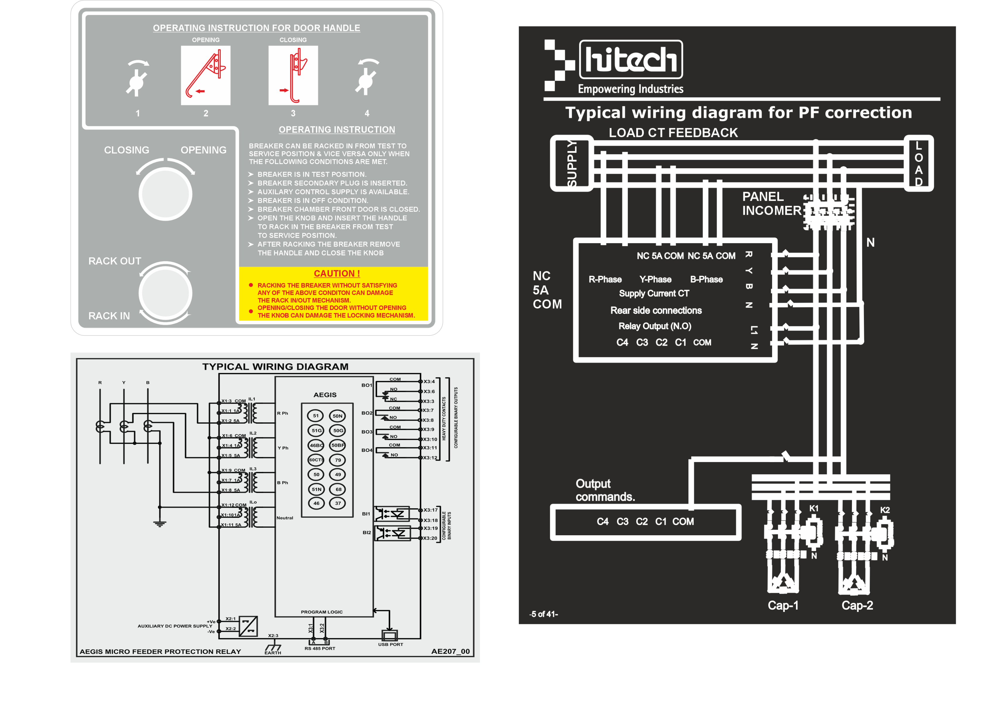 Instructions and Wiring Diagram Labels